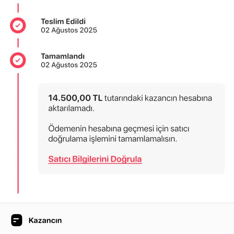 Satılan Ürünün Ödemesi Yapılmıyor, Paramı Hemen Aktarın!