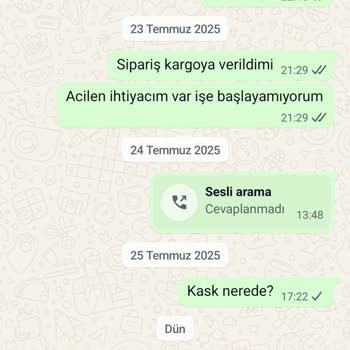 Sipariş Verilen Kaskın Gönderilmemesi Ve Para İadesi Sorunu