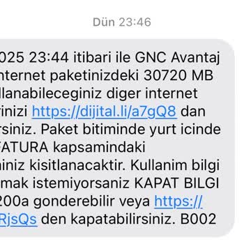 Kullanmadığım İnternet GB'larım Hızla Tükeniyor