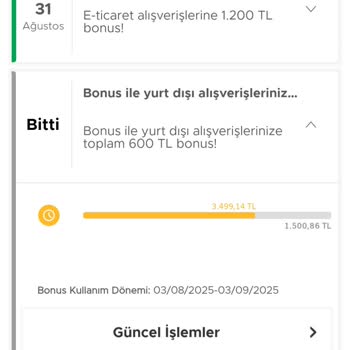 Kampanya Koşulları Sağlandığı Halde Bonus Puanlar Yansıtılmadı