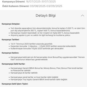 Kampanya Koşulları Sağlandığı Halde Bonus Puanlar Yansıtılmadı