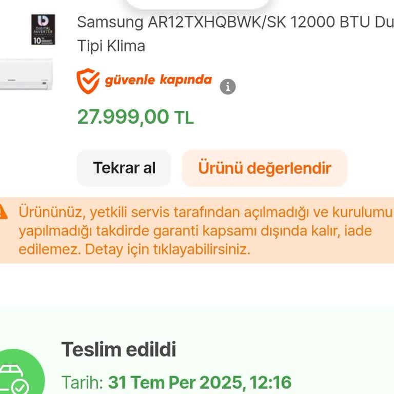 Samsung Klima Montajında Yaşanan İletişim Ve Randevu Sorunu