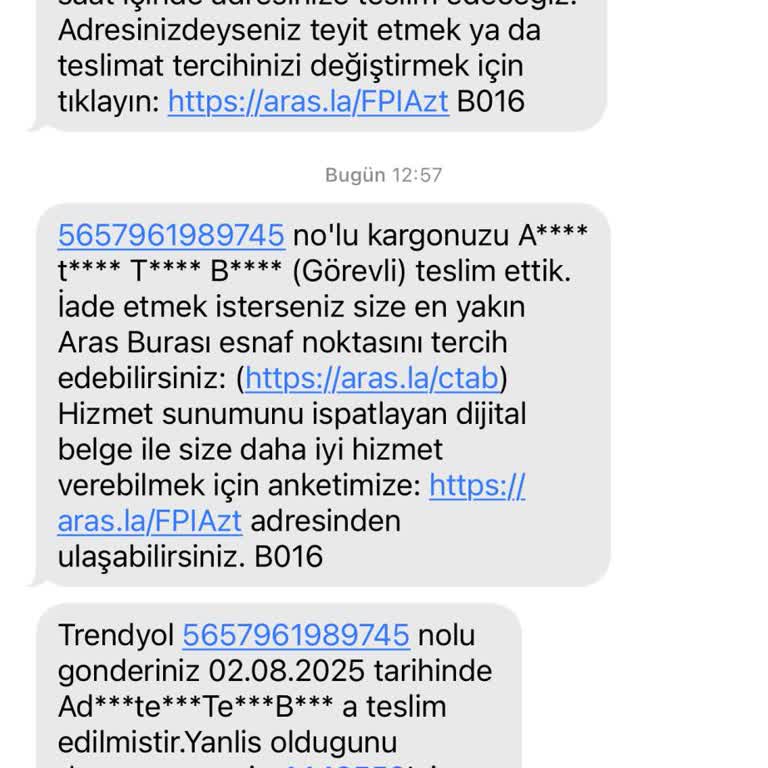 Kargom Teslim Edilmedi, Yanlış Teslimat Bilgisi Verildi