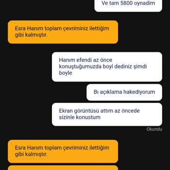 Sürekli Değişen Çevrim Şartları Nedeniyle Paramı Çekemiyorum