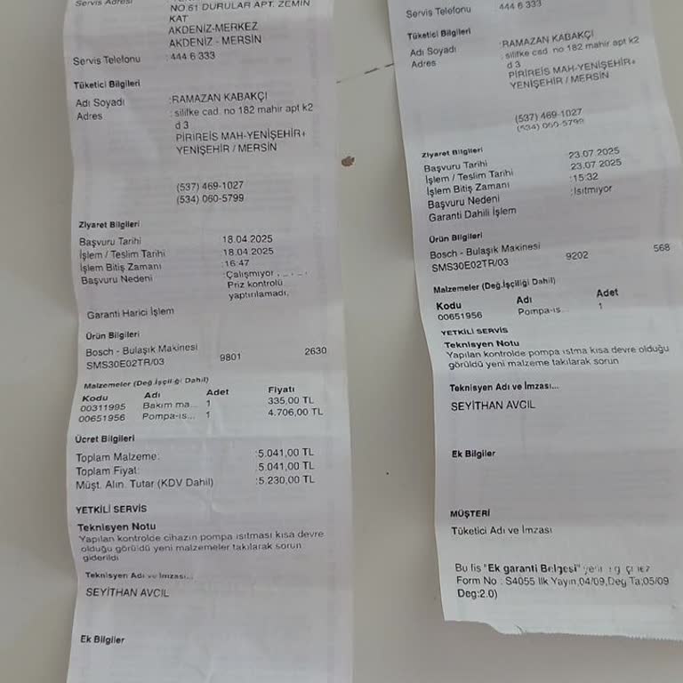 Bosch Bulaşık Makinesi Arızası Ve Ücret İadesi Sorunu