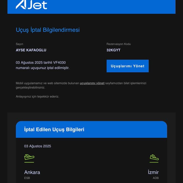 İptal Edilen Uçuş Nedeniyle Yaşanan Mağduriyet Ve Alternatifsiz Bırakılma