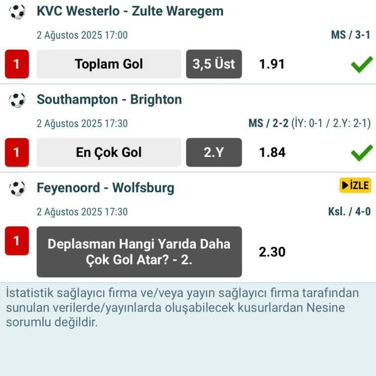 Kuponumun Ödemesi Feyenoord Maçında Takıldı