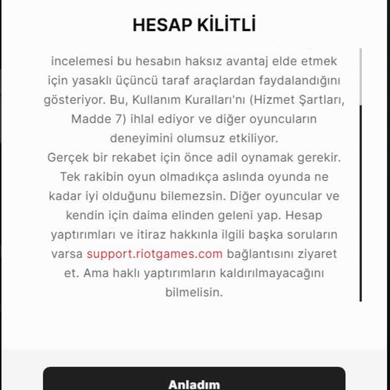 Satın Aldığım Valorant Hesabı Banlandı, Mağduriyetim Giderilmiyor