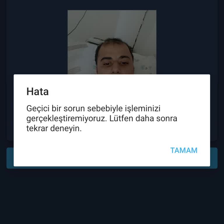 Canlılık Doğrulaması Sürekli Hata Veriyor, İşlem Yapamıyorum