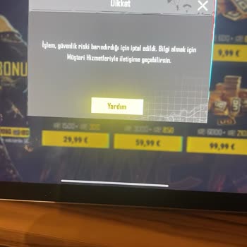 PUBG Mobile Uc Satın Alma İşlemi Güvenlik Nedeniyle İptal Ediliyor
