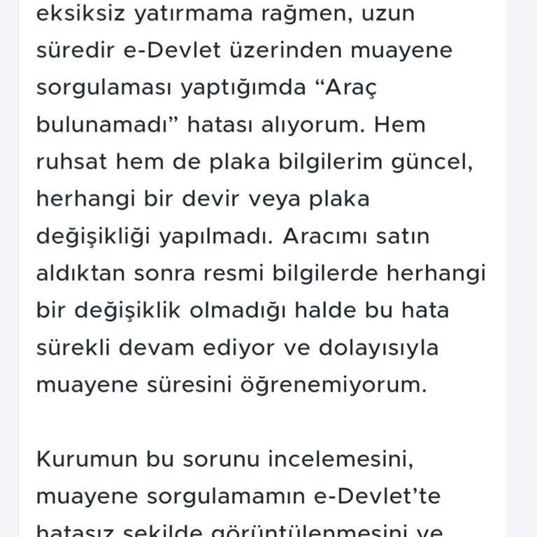 E-devlet'te Araç Muayene Sorgulama Hatası Sürekli Devam Ediyor