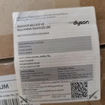 Dyson V15 Süpürge Haznesinden Çıkan Parçalar Tekrar Takılamıyor