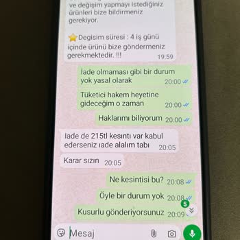 Kusurlu Ürün Ve İade Talebine Olumsuz Yaklaşım