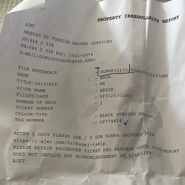 AJet İle Kaybolan Bavulum Ve Mağduriyetim