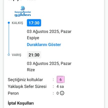 Karadeniz Golde Otobüs Yolculuğunda Rahatsız Edici Deneyim