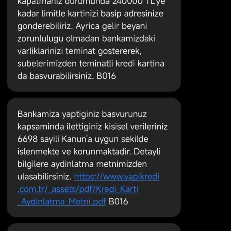 Yapı Kredi Bankası Kredi Kartı Limiti Onaylandığı Halde Tanımlanmıyor