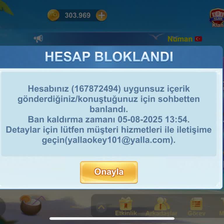 Yalla 101 Okey Hesabımda Sesli Sohbet Ve Mesajlaşma Aniden Kapandı