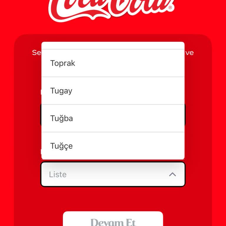 Kişiselleştirilebilir Kola Seçeneğinde İsmim Yer Almıyor