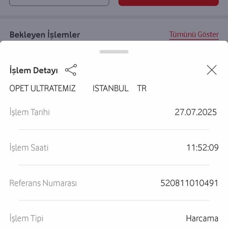 Opet Mobil Uygulamasında Satın Alınan Ultra Yıkama Paketi Kodları Teslim Edilmedi
