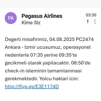 Pegasus Hava Yolları'nda Sürekli Gecikmeler Ve Bilgi Karmaşası Mağduriyeti
