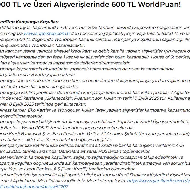 Kampanya Bilgilendirme Eksikliği Nedeniyle Puan Hakkı Kaybı