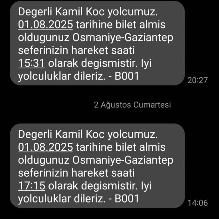 Kamil Koç'tan Mağduriyet: Sefer Saati Değişikliği Ve İade Sorunu