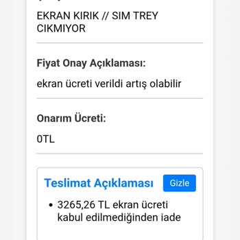 KVK Teknik Serviste Ekran Onarım Ücreti Belirsizliği Ve Bilgilendirme Sorunu