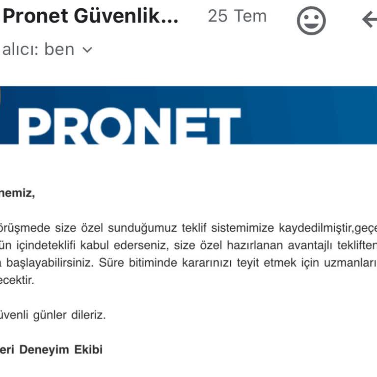 Taahhüt Sonrası Pronet'ten İptal Talebine Rağmen Fatura Kesilmesi