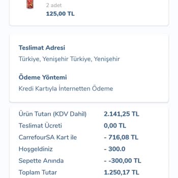 Carrefour SA Online Alışverişte Stok Ve Fazla Para Çekme Sorunu