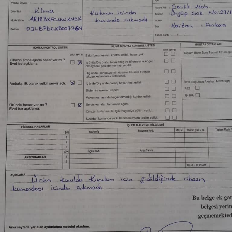 Klima Siparişimde Eksik Çıkan Kumanda 2 Haftadır Gönderilmiyor