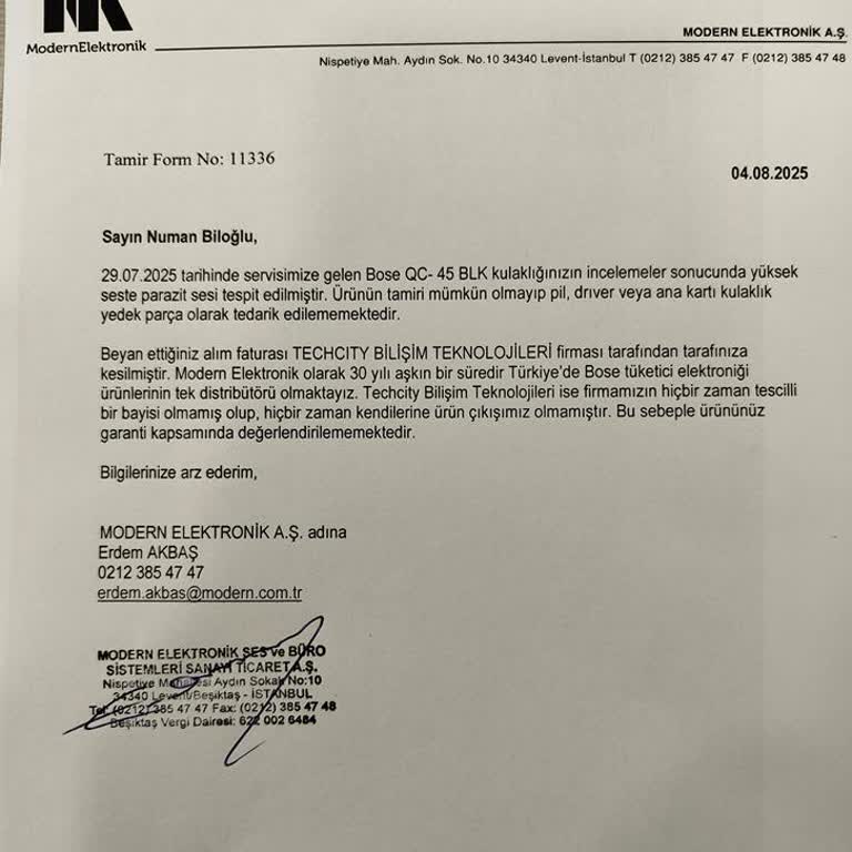 Bose Kulaklıkta Arıza Çıktı Garanti Kapsamına Alınmadı Mağdur Edildim