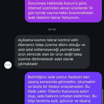 Talep Üzerine Dikildi Denilerek İade Hakkım Engellendi