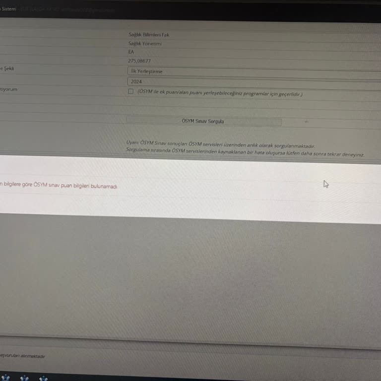 Yatay Geçiş Başvurusunda Sistem Hatası Nedeniyle Tercih Yapamıyorum