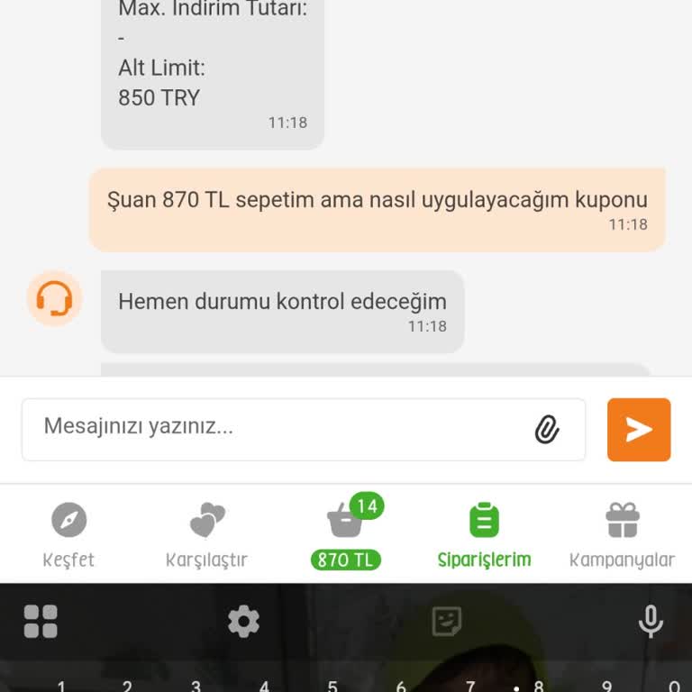 Trendyol Hızlı Market İndirim Kuponum Alışveriş Sırasında Kayboldu Ve Kullanılamadı