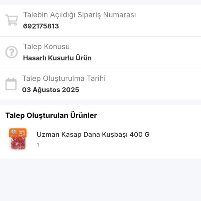 Migros Sanal Marketten Bozuk Et Teslimatı Ve Yetersiz Müşteri Desteği