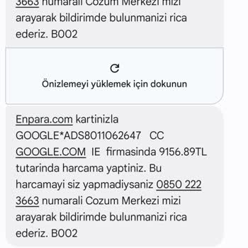Enpara Kartımdan İzinsiz Google Harcaması Ve Çözüm Alamama