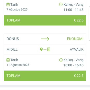 Tek Yön Ve Gidiş-Dönüş Feribot Biletlerinde Haksız Fiyatlandırma Ve Sistem Hatası