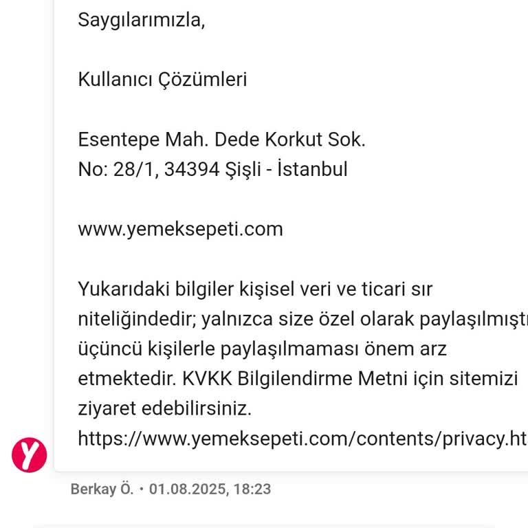 Yemeksepeti Kuryesi Para Üstünü Vermedi IBAN İle İletişim Kurulamadı