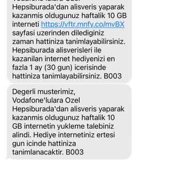 Kampanya Hediye İnternetinin Zamanında Tanımlanmaması