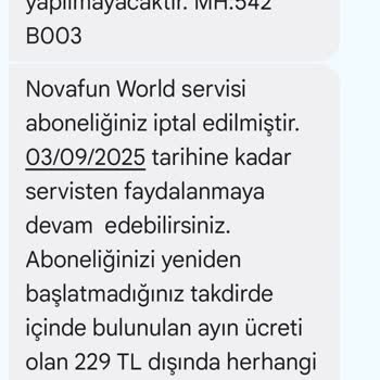 Abone Olmadığım Novafun World İçin Ücret Kesintisi Ve İptal Sorunu