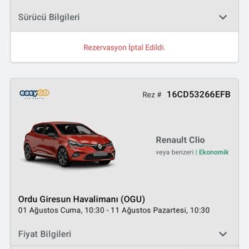 Araç Kiralama Rezervasyonunda İptal Sonrası Ücret İadesi Sorunu Ve Mağduriyet