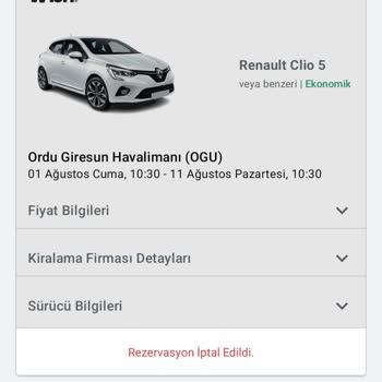 Araç Kiralama Rezervasyonunda İptal Sonrası Ücret İadesi Sorunu Ve Mağduriyet