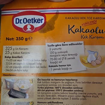 Dr. Oetker Hazır Kek Karışımlarında Kabarmama Ve Pişmeme Sorunu