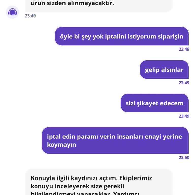 Aldığım Kalitesiz Ürünler İade Edilmedi, Mağduriyetim Giderilmiyor
