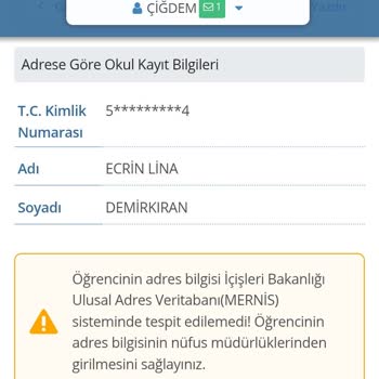 E-devlette Kızımın Okul Bilgisi Görünmüyor Uyarısı Alıyorum