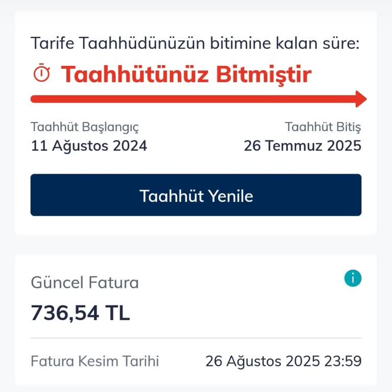 Taahhüt Sonrası Yüksek Fatura Ve Hattın Taşınamaması Mağduriyeti