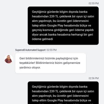 Hay Day Oyununda İzinsiz Para Çekimi Ve Geri Ödeme Sorunu