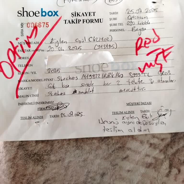 Kısa Sürede Hasar Gören Sandalet İçin Değişim Talebi Ve Red Kararına İtiraz