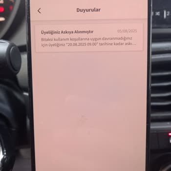 BiTaksi Hesabım Uyarı Olmadan Askıya Alındı Mağduriyet Yaşıyorum