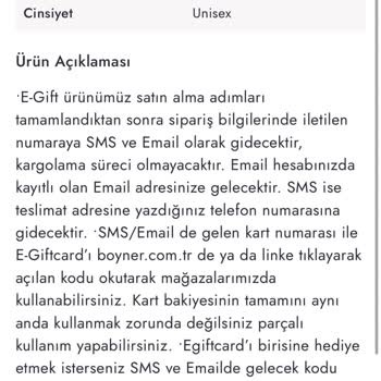Boyner Gift Card Bilgilendirme Eksikliği Ve Mağduriyet